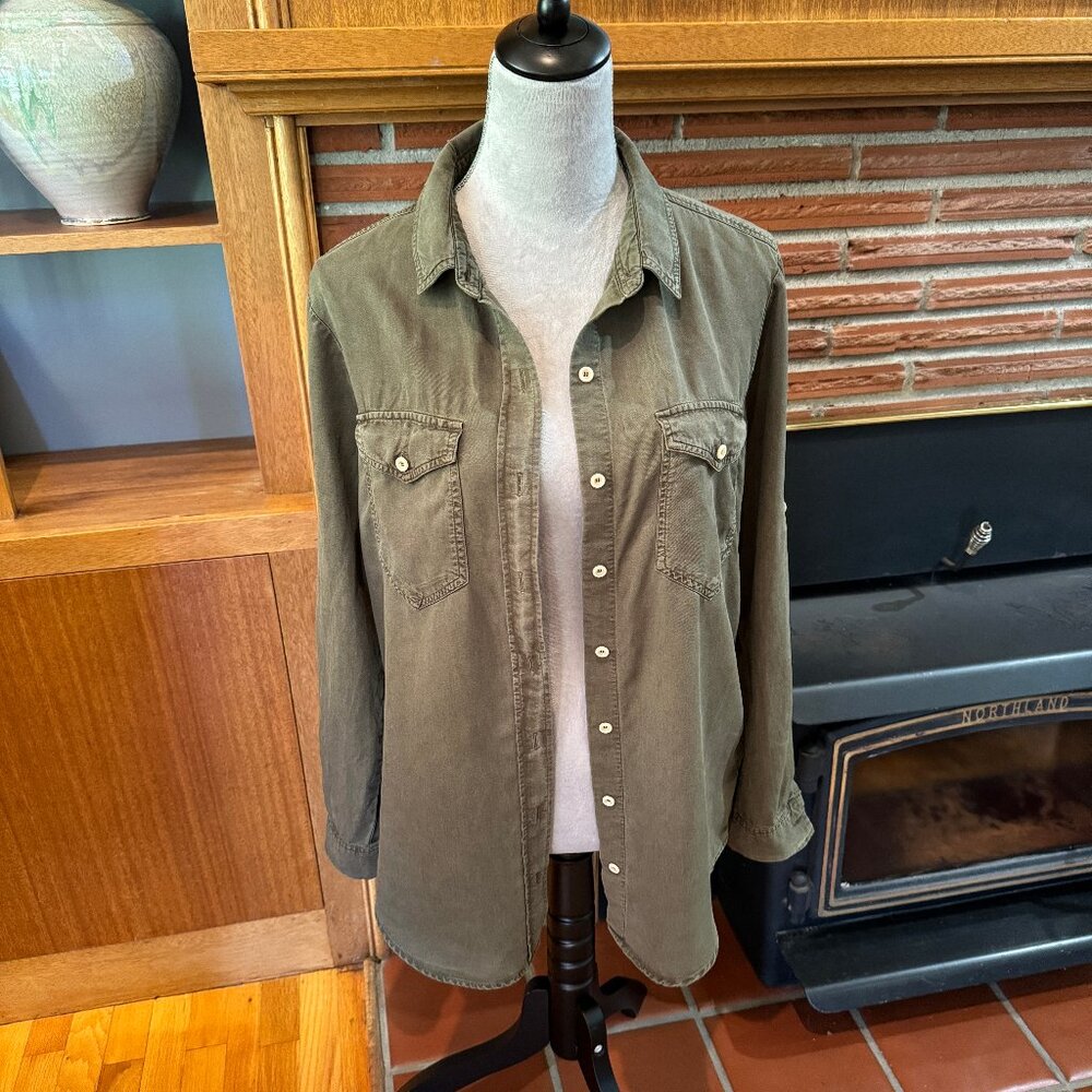 ATHLETA shirt, long sleeve, dark green, Size M